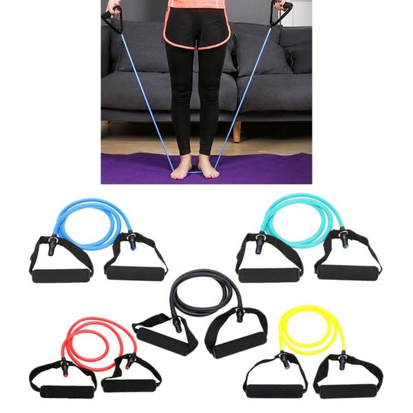 

15lbs yoga pull up rope resistance bands resistant tubes arms buthigh trainer building muscle strength fitness equipments