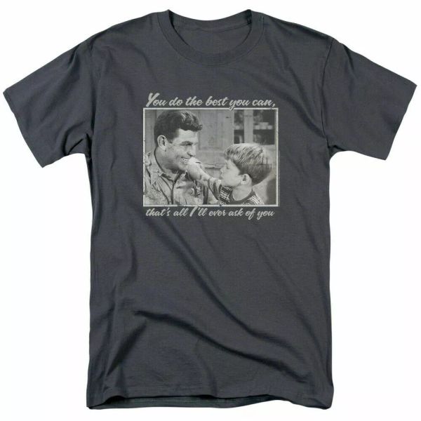 

andy griffith show wise words t shirt mens licensed classic tv mayberry charcoal, White;black