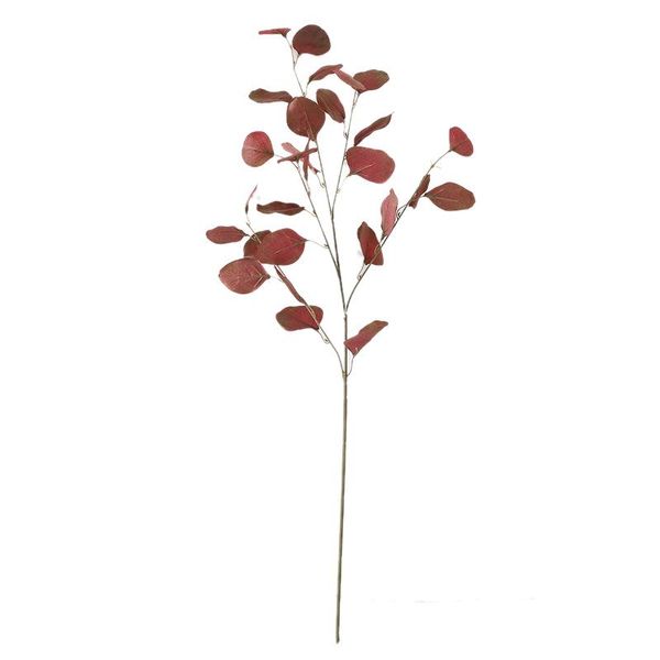 

decorative flowers & wreaths 3pcs artificial eucalyptus fake outdoor plants wedding balcony decor(red)