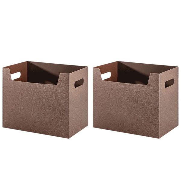 

storage drawers 2pcs folding baskets book containers two-handle boxes