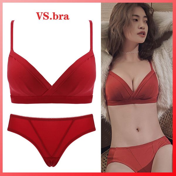 

birthday underwear girl red wedding bra set, Red;black