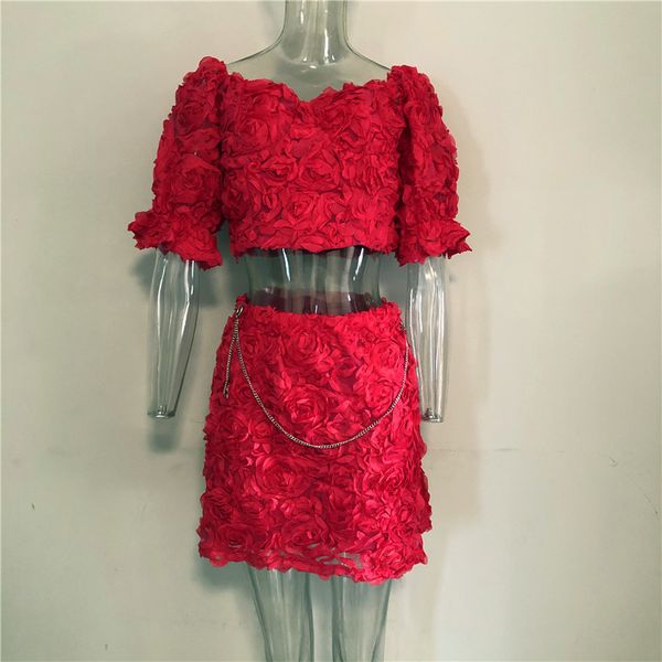 

suits floral women sets qutumn/spring crop and mini skirts two peice set, Black