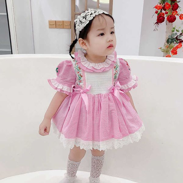 Ragazze spagnole Abiti Summer Lotia Dress for Children Spagna Baby Embroidery Ball Gown Little Girl Birthday Frock Boutique Outfit 210615