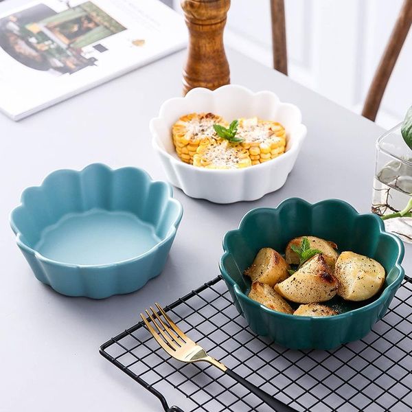 

dishes & plates 2 pcs tableware ceramic creative personality salad bowl painted rice roast dessert ceramica dinner