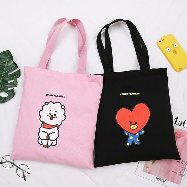 

duffel bags kpop bangtan boys cartoon animal shopping bag female trend fashion simple and versatile korean style messenger