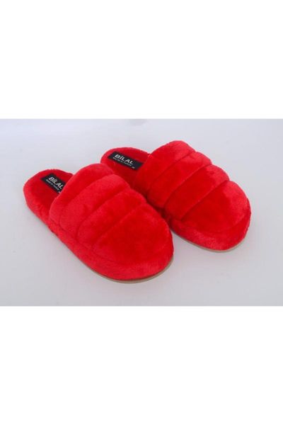 

slippers women's red fluffy, Black