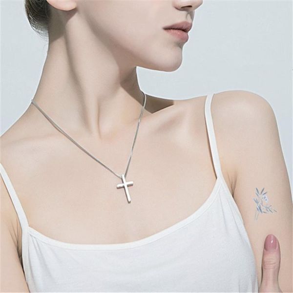 

chains european and american cross fashion necklace, Silver