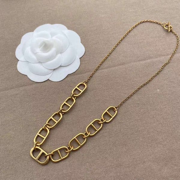 

2021 new letter diamond necklace female net red same brass necklace, Silver