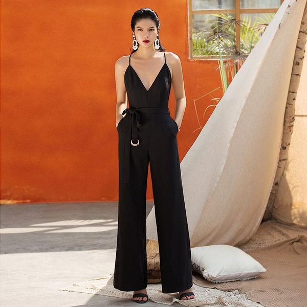 

women's jumpsuits & rompers 2021 verragee women style long, Black;white