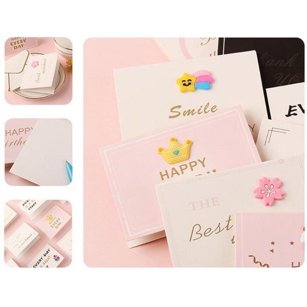 

1pc thank you card wishe greeting folding valentine's writable day invitation message wedding decor than f3y6 cards