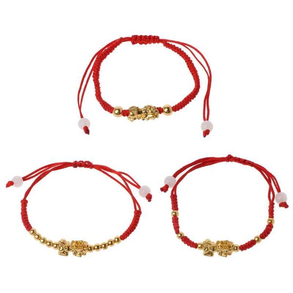 

charm bracelets chinese feng shui gold pi xiu kabbalah red string bracelet eye protection, Golden;silver