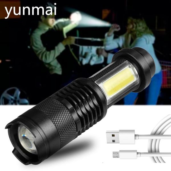 

flashlights torches xp-g q5 adjustable zoom light 8w mini led built in battery lantern torch aluminum 2000lm sport bulbs re