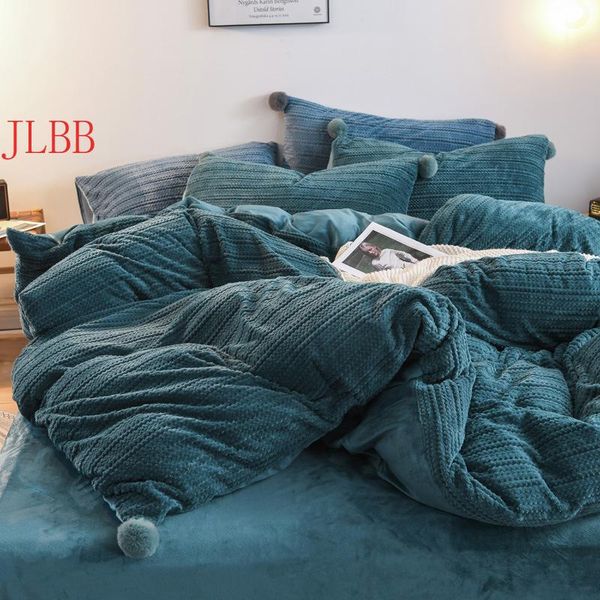 

bedding sets 2021 crystal velvet set 4pcs/set  super king duvet cover flat sheet pillowcase thicken warm home bedclothes