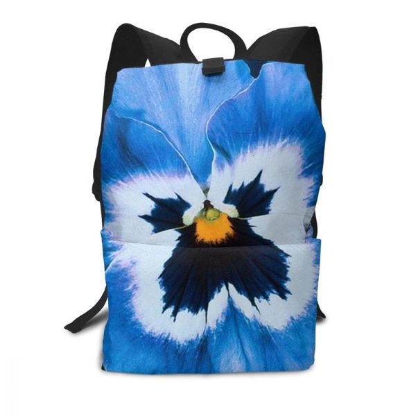 

backpack whereisart custom pansies pattern blue pansy women bagpack harajuku travel shoulder bags for teenage girls