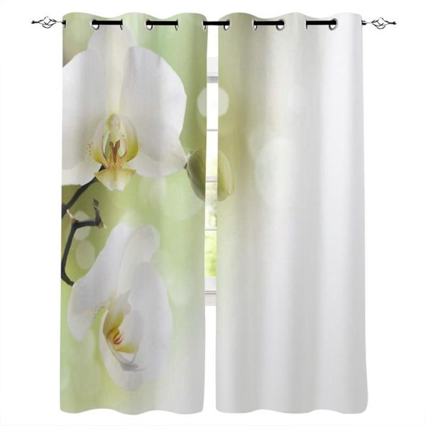 

curtain & drapes white phalaenopsis flower decorative pattern curtains for living room bedroom modern home