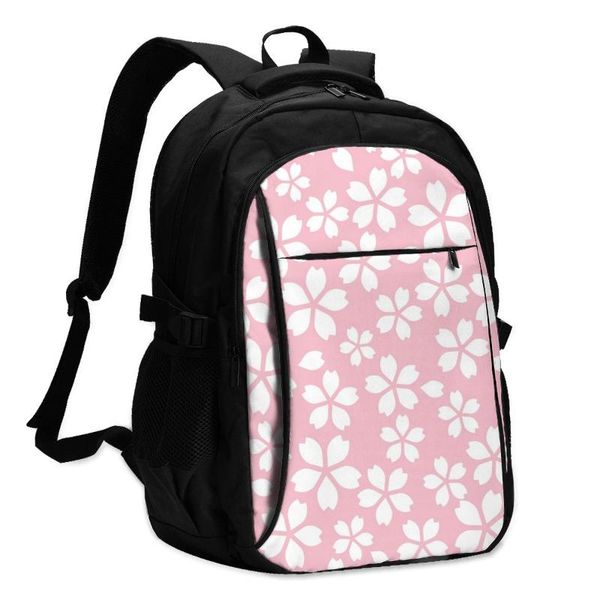 

backpack 2021 women men fashion pink cherry blossom travel school recreation business bag
