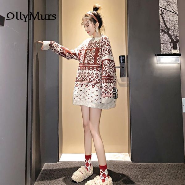 

christmas knitting women sweaters km138 loose thicken elegant pullovers mohair o-neck long sleeve jumpers fall winter sweater women's, White;black