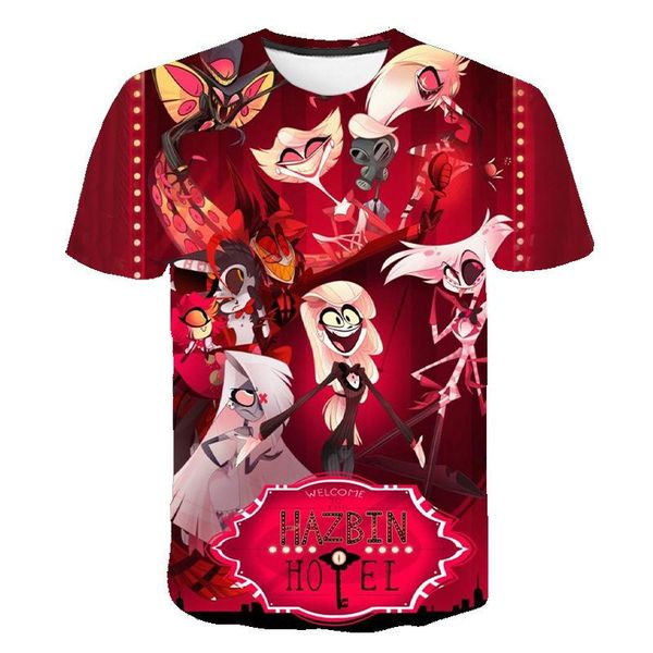 

men's t-shirts 2021 hazbin cosplay el t-shirt charlie dust alastor vaddie 3d halloween costume, White;black