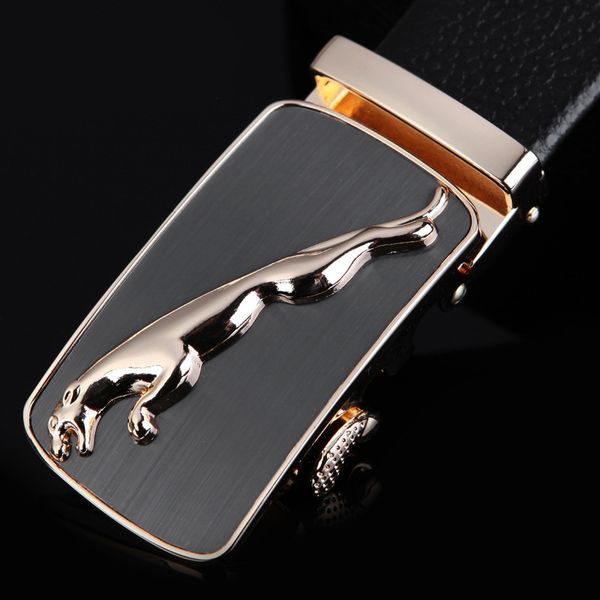 

men's automatic buckle business fashion versatile double-sided head real leather belt guangzhou, Black;brown