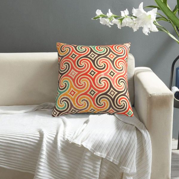 

pillow retro pattern with swirls pillowcase printed cushion cover sofa waist