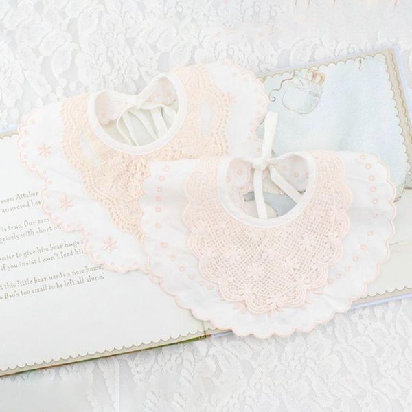 

hair accessories baby bib girls cute princess lace floral bibs bandana saliva towel portable outdoors feeding decoration flower scarf born, Slivery;white