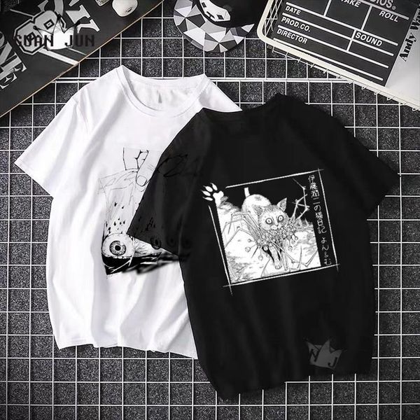 

horror spiralizer demonizer funny mens t shirt harajuku tomie junji ito japan anime graphic tees male, White;black