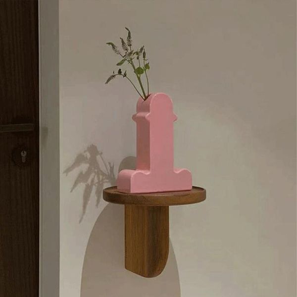 Vazolar Memphis Ortaçağ Komik İskandinav Dekoratif Süsler Çiçek Düzenleme Seramik Shiva Pembe Sanat Hediyesi248k