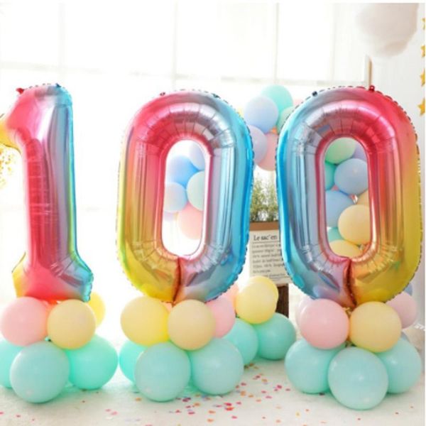

inch gradual digital aluminum foil balloon thin version fruit green big birthday decoration 029 party