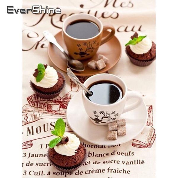 

diamond painting evershine embroidery sale coffee cup rhinestone pictures full square crystal mosaic stickers