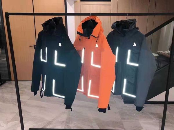 

winter womens goose down jacket women owl canada reflective mens gooses parka canadas canadian ovo long sleeve coat orange gose warm thick, Black