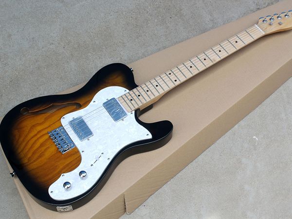 

double pick - up ash semi - hollow body sunset color