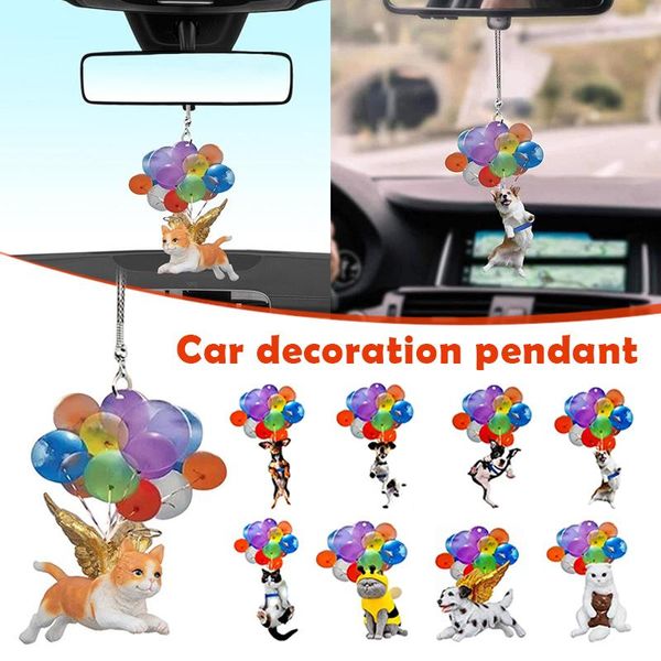 

decorative objects & figurines cat/dog and balloon car hanging accessories ornament funnys animal interior decor for women men birthday gift