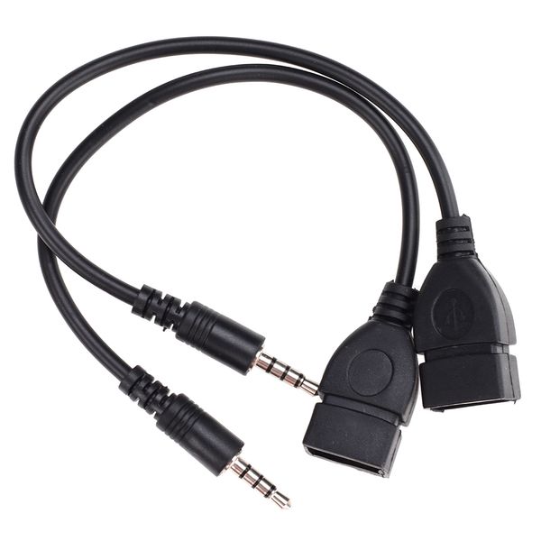 Jack de 3,5 mm de áudio machos para USB 2.0 Tipo A fêmea OTG OTG Conversor Adaptador de fio Fio de fio para carro mp3