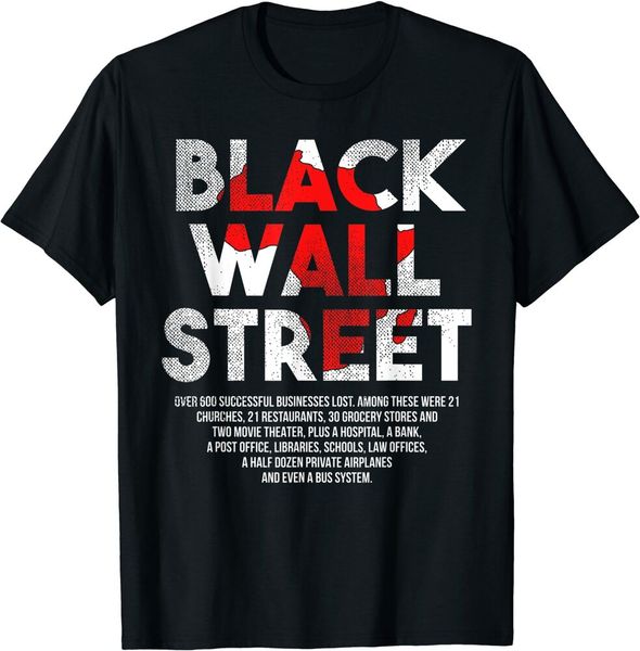 

vintageblack wall street tulsa african american t-shirt black s-5xl, White;black
