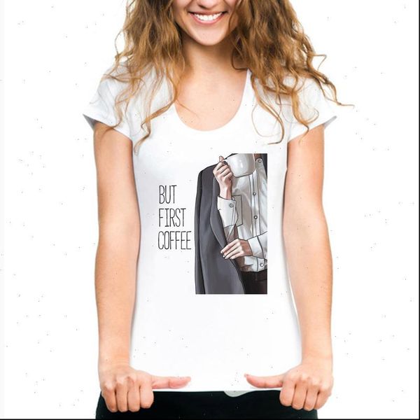 

maycaur fashion coffee tshirts harajuku womens ulzzang print funny vintage tee femme, White