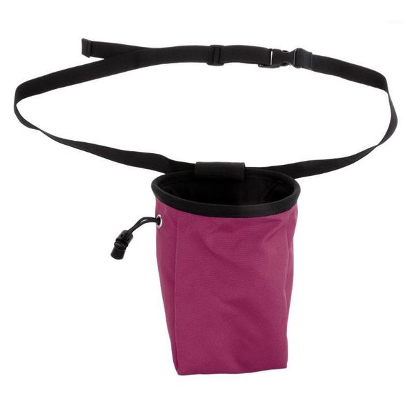 

rock climbing caving powder chalk bag with waist belt + zip cords, slings and webbing1