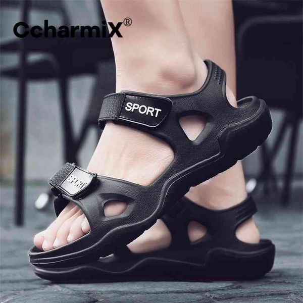 

summer mens sandals lightweight eva beach water shoes causal fashion lover walking man footwear big size 210624, Black
