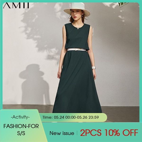 

minimalism summer women's dress offical lady solid oneck sleeveless aline loose beach 12170211 210527, Black;gray