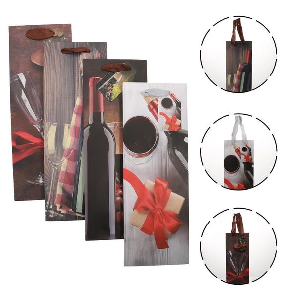

gift wrap 4pcs exquisite paper bags portable for red (assorted color)