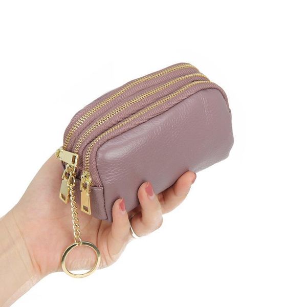 

women leather wallet with zipper female short coin purse girls small lady perse money bag card holder mini clutch, Red;black