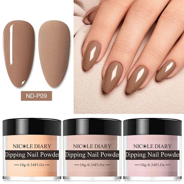 

nail glitter 10g acrylic dip powder white nude pink pigment for diy art decorations, Silver;gold