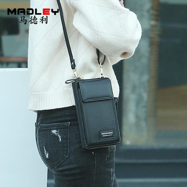 

wallets forever young, a ms long hand bag high-capacity mobile wallet zipper single shoulder, Red;black