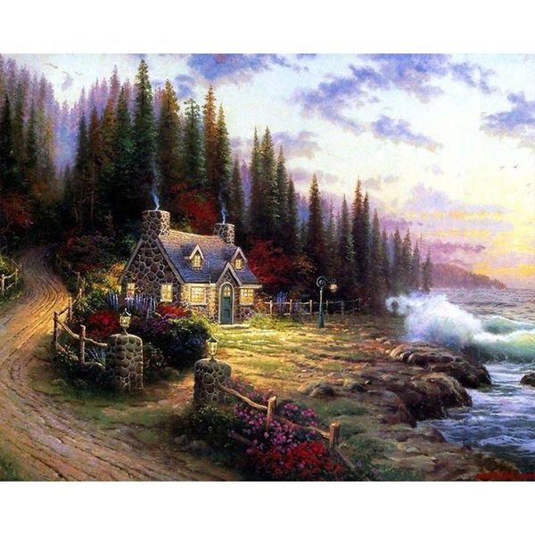 

paintings paint by numbers for adults children diy handpainted oil painting landscape birch forest in the morningpaint home decoration