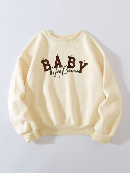 

plus letter graphic drop shoulder pullover j9ia#, Black