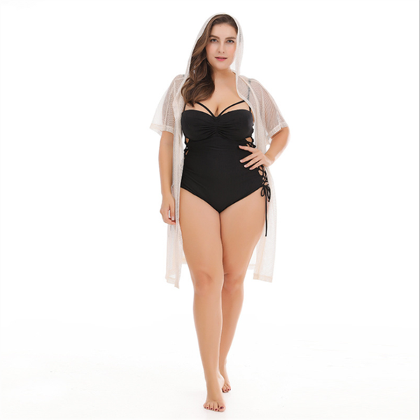 

women's swimwear 4xl plus size one piece women push up swimsuit 2021 bandage swimming suit for monokini swimsuits bathing, White;black
