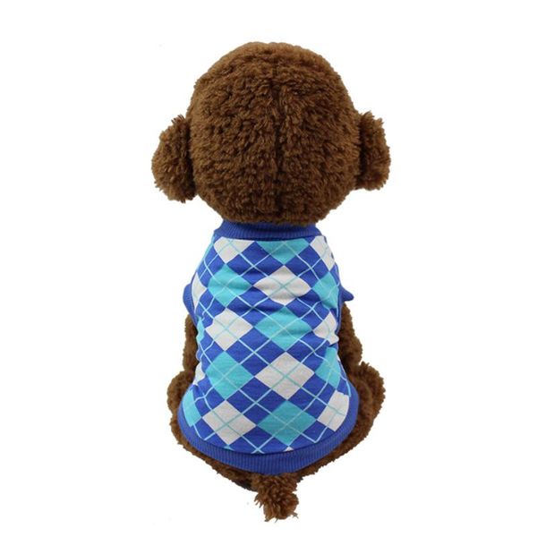 

dog apparel spring and autumn cotton vest classic diamond pattern printing medium small pet clothes