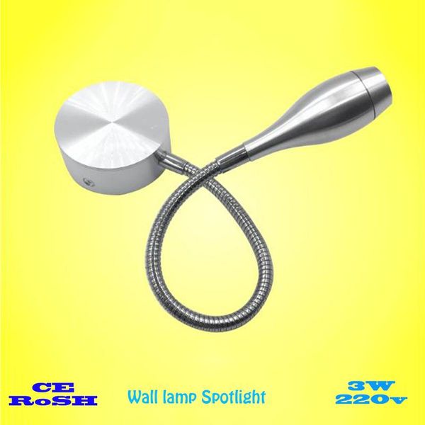 

wall lamp modern led hose flexible 3w bathroom mirror light bedside reading study sconces luminaire lamps ac110v 220v