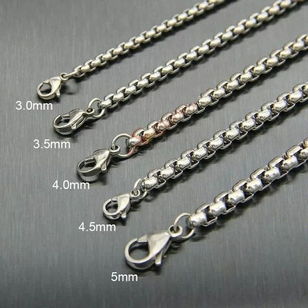 

chains kaplan center 2/2.5/3/4mm hip hop style stainless steel necklace jewelry accessories, Silver
