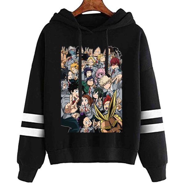 

women's hoodies & sweatshirts anime japanese my hero academy mha merch hoodies boku no man/woman sweatshirts cozy pullovers pavd, Black