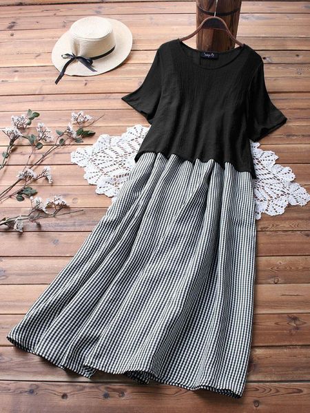 

casual dresses fashion large loose two-piece dress women's, Black;gray